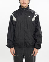 Vintage, 90s, Adidas, Windbreaker, Jacket, The Real Deal, size large, colour Black, newtown, sydney, australia, thrift store, opshop, preloved, secondhand, sustainable, retro, antique, 70s, 80s, 90s, 2000s, 00s, fashion, clothing, streetwear, trendy, garment, style, boutique, store, shop, archive, sale, cheap, best, top, Jackets