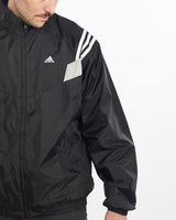 Vintage, 90s, Adidas, Windbreaker, Jacket, The Real Deal, size large, colour Black, newtown, sydney, australia, thrift store, opshop, preloved, secondhand, sustainable, retro, antique, 70s, 80s, 90s, 2000s, 00s, fashion, clothing, streetwear, trendy, garment, style, boutique, store, shop, archive, sale, cheap, best, top, Jackets