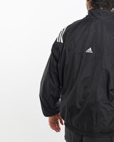 Vintage, 90s, Adidas, Windbreaker, Jacket, The Real Deal, size large, colour Black, newtown, sydney, australia, thrift store, opshop, preloved, secondhand, sustainable, retro, antique, 70s, 80s, 90s, 2000s, 00s, fashion, clothing, streetwear, trendy, garment, style, boutique, store, shop, archive, sale, cheap, best, top, Jackets