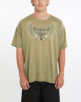 Vintage, Harley, Davidson, Syracuse, Tee, The Real Deal, size extra large, colour Green, newtown, sydney, australia, thrift store, opshop, preloved, secondhand, sustainable, retro, antique, 70s, 80s, 90s, 2000s, 00s, fashion, clothing, streetwear, trendy, garment, style, boutique, store, shop, archive, sale, cheap, best, top, T-Shirts