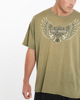 Vintage, Harley, Davidson, Syracuse, Tee, The Real Deal, size extra large, colour Green, newtown, sydney, australia, thrift store, opshop, preloved, secondhand, sustainable, retro, antique, 70s, 80s, 90s, 2000s, 00s, fashion, clothing, streetwear, trendy, garment, style, boutique, store, shop, archive, sale, cheap, best, top, T-Shirts