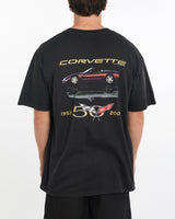 Vintage, Corvette, Racing, Tee, The Real Deal, size extra large, colour Black, newtown, sydney, australia, thrift store, opshop, preloved, secondhand, sustainable, retro, antique, 70s, 80s, 90s, 2000s, 00s, fashion, clothing, streetwear, trendy, garment, style, boutique, store, shop, archive, sale, cheap, best, top, T-Shirts