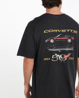 Vintage, Corvette, Racing, Tee, The Real Deal, size extra large, colour Black, newtown, sydney, australia, thrift store, opshop, preloved, secondhand, sustainable, retro, antique, 70s, 80s, 90s, 2000s, 00s, fashion, clothing, streetwear, trendy, garment, style, boutique, store, shop, archive, sale, cheap, best, top, T-Shirts