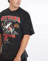 Vintage, 1992, NHL, Ottawa, Senators, Tee, The Real Deal, size extra large, colour Black, newtown, sydney, australia, thrift store, opshop, preloved, secondhand, sustainable, retro, antique, 70s, 80s, 90s, 2000s, 00s, fashion, clothing, streetwear, trendy, garment, style, boutique, store, shop, archive, sale, cheap, best, top, T-Shirts