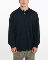 Vintage, 90s, Polo, Ralph, Lauren, Long, Sleeve, Polo, Shirt, The Real Deal, size extra large, colour Navy, newtown, sydney, australia, thrift store, opshop, preloved, secondhand, sustainable, retro, antique, 70s, 80s, 90s, 2000s, 00s, fashion, clothing, streetwear, trendy, garment, style, boutique, store, shop, archive, sale, cheap, best, top, Shirts