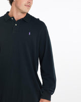 Vintage, 90s, Polo, Ralph, Lauren, Long, Sleeve, Polo, Shirt, The Real Deal, size extra large, colour Navy, newtown, sydney, australia, thrift store, opshop, preloved, secondhand, sustainable, retro, antique, 70s, 80s, 90s, 2000s, 00s, fashion, clothing, streetwear, trendy, garment, style, boutique, store, shop, archive, sale, cheap, best, top, Shirts