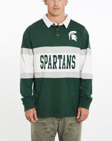 Vintage, 90s, NCAA, Michigan, State, Spartans, Rugby, Shirt, The Real Deal, size extra large, colour Green, newtown, sydney, australia, thrift store, opshop, preloved, secondhand, sustainable, retro, antique, 70s, 80s, 90s, 2000s, 00s, fashion, clothing, streetwear, trendy, garment, style, boutique, store, shop, archive, sale, cheap, best, top, Shirts