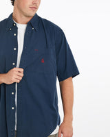 Vintage, 90s, Nautica, Short, Sleeve, Button, Up, Shirt, The Real Deal, size extra large, colour Navy, newtown, sydney, australia, thrift store, opshop, preloved, secondhand, sustainable, retro, antique, 70s, 80s, 90s, 2000s, 00s, fashion, clothing, streetwear, trendy, garment, style, boutique, store, shop, archive, sale, cheap, best, top, Shirts