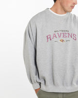 Vintage, NFL, Baltimore, Ravens, Sweatshirt, The Real Deal, size extra large, colour Grey, newtown, sydney, australia, thrift store, opshop, preloved, secondhand, sustainable, retro, antique, 70s, 80s, 90s, 2000s, 00s, fashion, clothing, streetwear, trendy, garment, style, boutique, store, shop, archive, sale, cheap, best, top, Sweats and hoodies
