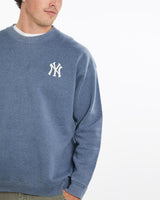 Vintage, 90s, MLB, New, York, Yankees, Sweatshirt, The Real Deal, size extra large, colour Blue, newtown, sydney, australia, thrift store, opshop, preloved, secondhand, sustainable, retro, antique, 70s, 80s, 90s, 2000s, 00s, fashion, clothing, streetwear, trendy, garment, style, boutique, store, shop, archive, sale, cheap, best, top, Sweats and hoodies