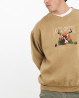 Vintage, 90s, Deer, Wildlife, Sweatshirt, The Real Deal, size extra large, colour Beige, newtown, sydney, australia, thrift store, opshop, preloved, secondhand, sustainable, retro, antique, 70s, 80s, 90s, 2000s, 00s, fashion, clothing, streetwear, trendy, garment, style, boutique, store, shop, archive, sale, cheap, best, top, Sweats and hoodies