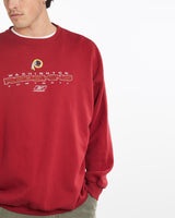 Vintage, NFL, Washington, Redskins, Sweatshirt, The Real Deal, size double extra large, colour Red, newtown, sydney, australia, thrift store, opshop, preloved, secondhand, sustainable, retro, antique, 70s, 80s, 90s, 2000s, 00s, fashion, clothing, streetwear, trendy, garment, style, boutique, store, shop, archive, sale, cheap, best, top, Sweats and hoodies