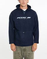 Vintage, Nike, Hooded, Fleece, Sweatshirt, The Real Deal, size large, colour Navy, newtown, sydney, australia, thrift store, opshop, preloved, secondhand, sustainable, retro, antique, 70s, 80s, 90s, 2000s, 00s, fashion, clothing, streetwear, trendy, garment, style, boutique, store, shop, archive, sale, cheap, best, top, Sweats and hoodies
