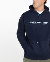 Vintage, Nike, Hooded, Fleece, Sweatshirt, The Real Deal, size large, colour Navy, newtown, sydney, australia, thrift store, opshop, preloved, secondhand, sustainable, retro, antique, 70s, 80s, 90s, 2000s, 00s, fashion, clothing, streetwear, trendy, garment, style, boutique, store, shop, archive, sale, cheap, best, top, Sweats and hoodies