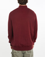 Vintage, Tommy, Hilfiger, Quarter, Zip, Knit, Sweater, The Real Deal, size extra large, colour Burgundy, newtown, sydney, australia, thrift store, opshop, preloved, secondhand, sustainable, retro, antique, 70s, 80s, 90s, 2000s, 00s, fashion, clothing, streetwear, trendy, garment, style, boutique, store, shop, archive, sale, cheap, best, top, Sweats and hoodies