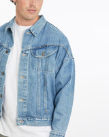 Vintage, Wrangler, Denim, Jacket, The Real Deal, size extra large, colour Blue, newtown, sydney, australia, thrift store, opshop, preloved, secondhand, sustainable, retro, antique, 70s, 80s, 90s, 2000s, 00s, fashion, clothing, streetwear, trendy, garment, style, boutique, store, shop, archive, sale, cheap, best, top, Jackets