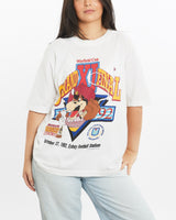 Vintage, 1992, NRL, Brisbane, Broncos, Tee, The Real Deal, size small, colour White, newtown, sydney, australia, thrift store, opshop, preloved, secondhand, sustainable, retro, antique, 70s, 80s, 90s, 2000s, 00s, fashion, clothing, streetwear, trendy, garment, style, boutique, store, shop, archive, sale, cheap, best, top, T-Shirts