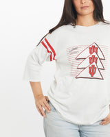 Vintage, 80s, NCAA, Indiana, Hoosiers, Jersey, Tee, The Real Deal, size small, colour White, newtown, sydney, australia, thrift store, opshop, preloved, secondhand, sustainable, retro, antique, 70s, 80s, 90s, 2000s, 00s, fashion, clothing, streetwear, trendy, garment, style, boutique, store, shop, archive, sale, cheap, best, top, T-Shirts