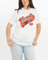 Vintage, 80s, Tom's, Softball, Club, Tee, The Real Deal, size small, colour White, newtown, sydney, australia, thrift store, opshop, preloved, secondhand, sustainable, retro, antique, 70s, 80s, 90s, 2000s, 00s, fashion, clothing, streetwear, trendy, garment, style, boutique, store, shop, archive, sale, cheap, best, top, T-Shirts