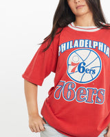 Vintage, 90s, NBA, Philadelphia, 76ers, Tee, The Real Deal, size medium, colour Red, newtown, sydney, australia, thrift store, opshop, preloved, secondhand, sustainable, retro, antique, 70s, 80s, 90s, 2000s, 00s, fashion, clothing, streetwear, trendy, garment, style, boutique, store, shop, archive, sale, cheap, best, top, T-Shirts