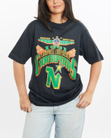 Vintage, 1991, NHL, Minnesota, North, Stars, Tee, The Real Deal, size small, colour Black, newtown, sydney, australia, thrift store, opshop, preloved, secondhand, sustainable, retro, antique, 70s, 80s, 90s, 2000s, 00s, fashion, clothing, streetwear, trendy, garment, style, boutique, store, shop, archive, sale, cheap, best, top, T-Shirts