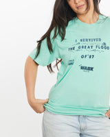 Vintage, 1987, I, Survived, The, Great, Flood, Of, 87, Tee, The Real Deal, size small, colour Green, newtown, sydney, australia, thrift store, opshop, preloved, secondhand, sustainable, retro, antique, 70s, 80s, 90s, 2000s, 00s, fashion, clothing, streetwear, trendy, garment, style, boutique, store, shop, archive, sale, cheap, best, top, T-Shirts