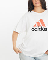 Vintage, 90s, Adidas, Tee, The Real Deal, size medium, colour White, newtown, sydney, australia, thrift store, opshop, preloved, secondhand, sustainable, retro, antique, 70s, 80s, 90s, 2000s, 00s, fashion, clothing, streetwear, trendy, garment, style, boutique, store, shop, archive, sale, cheap, best, top, T-Shirts