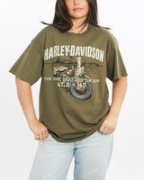 Vintage, Harley, Davidson, Tee, The Real Deal, size medium, colour Green, newtown, sydney, australia, thrift store, opshop, preloved, secondhand, sustainable, retro, antique, 70s, 80s, 90s, 2000s, 00s, fashion, clothing, streetwear, trendy, garment, style, boutique, store, shop, archive, sale, cheap, best, top, T-Shirts