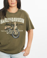 Vintage, Harley, Davidson, Tee, The Real Deal, size medium, colour Green, newtown, sydney, australia, thrift store, opshop, preloved, secondhand, sustainable, retro, antique, 70s, 80s, 90s, 2000s, 00s, fashion, clothing, streetwear, trendy, garment, style, boutique, store, shop, archive, sale, cheap, best, top, T-Shirts