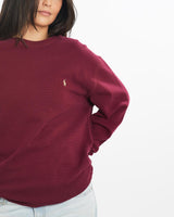 Vintage, Polo, Ralph, Lauren, Thermal, Waffle, Long, Sleeve, Tee, The Real Deal, size small, colour Burgundy, newtown, sydney, australia, thrift store, opshop, preloved, secondhand, sustainable, retro, antique, 70s, 80s, 90s, 2000s, 00s, fashion, clothing, streetwear, trendy, garment, style, boutique, store, shop, archive, sale, cheap, best, top, T-Shirts