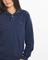 Vintage, Polo, Ralph, Lauren, Long, Sleeve, Polo, Shirt, The Real Deal, size small, colour Navy, newtown, sydney, australia, thrift store, opshop, preloved, secondhand, sustainable, retro, antique, 70s, 80s, 90s, 2000s, 00s, fashion, clothing, streetwear, trendy, garment, style, boutique, store, shop, archive, sale, cheap, best, top, Shirts