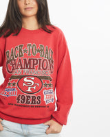 Vintage, 80s, NFL, San, Francisco, 49ers, Sweatshirt, The Real Deal, size medium, colour Red, newtown, sydney, australia, thrift store, opshop, preloved, secondhand, sustainable, retro, antique, 70s, 80s, 90s, 2000s, 00s, fashion, clothing, streetwear, trendy, garment, style, boutique, store, shop, archive, sale, cheap, best, top, Sweats and hoodies