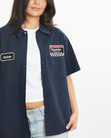 Vintage, Triumph, Motorcycles, Mechanic, Shirt, The Real Deal, size medium, colour Navy, newtown, sydney, australia, thrift store, opshop, preloved, secondhand, sustainable, retro, antique, 70s, 80s, 90s, 2000s, 00s, fashion, clothing, streetwear, trendy, garment, style, boutique, store, shop, archive, sale, cheap, best, top, Shirts