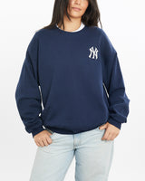 Vintage, MLB, New, York, Yankees, Sweatshirt, The Real Deal, size medium, colour Navy, newtown, sydney, australia, thrift store, opshop, preloved, secondhand, sustainable, retro, antique, 70s, 80s, 90s, 2000s, 00s, fashion, clothing, streetwear, trendy, garment, style, boutique, store, shop, archive, sale, cheap, best, top, Sweats and hoodies