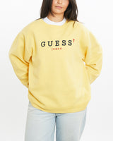 Vintage, 90s, Guess, Jeans, Sweatshirt, The Real Deal, size large, colour Yellow, newtown, sydney, australia, thrift store, opshop, preloved, secondhand, sustainable, retro, antique, 70s, 80s, 90s, 2000s, 00s, fashion, clothing, streetwear, trendy, garment, style, boutique, store, shop, archive, sale, cheap, best, top, Sweats and hoodies