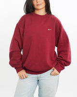 Vintage, 90s, Nike, Sweatshirt, The Real Deal, size medium, colour Red, newtown, sydney, australia, thrift store, opshop, preloved, secondhand, sustainable, retro, antique, 70s, 80s, 90s, 2000s, 00s, fashion, clothing, streetwear, trendy, garment, style, boutique, store, shop, archive, sale, cheap, best, top, Sweats and hoodies