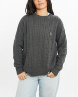 Vintage, 90s, Tommy, Hilfiger, Cable, Knit, Sweater, The Real Deal, size small, colour Grey, newtown, sydney, australia, thrift store, opshop, preloved, secondhand, sustainable, retro, antique, 70s, 80s, 90s, 2000s, 00s, fashion, clothing, streetwear, trendy, garment, style, boutique, store, shop, archive, sale, cheap, best, top, Sweats and hoodies