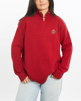 Vintage, 90s, Lauren, Ralph, Lauren, Quarter, Zip, Knit, Sweater, The Real Deal, size small, colour Red, newtown, sydney, australia, thrift store, opshop, preloved, secondhand, sustainable, retro, antique, 70s, 80s, 90s, 2000s, 00s, fashion, clothing, streetwear, trendy, garment, style, boutique, store, shop, archive, sale, cheap, best, top, Sweats and hoodies