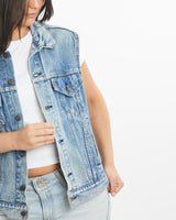 Vintage, 90s, Levi's, Denim, Vest, The Real Deal, size medium, colour Blue, newtown, sydney, australia, thrift store, opshop, preloved, secondhand, sustainable, retro, antique, 70s, 80s, 90s, 2000s, 00s, fashion, clothing, streetwear, trendy, garment, style, boutique, store, shop, archive, sale, cheap, best, top, Jackets