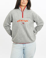 Vintage, NFL, Kansas, City, Chiefs, Quarter, Zip, Fleece, Sweatshirt, The Real Deal, size medium, colour Grey, newtown, sydney, australia, thrift store, opshop, preloved, secondhand, sustainable, retro, antique, 70s, 80s, 90s, 2000s, 00s, fashion, clothing, streetwear, trendy, garment, style, boutique, store, shop, archive, sale, cheap, best, top, Sweats and hoodies