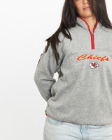 Vintage, NFL, Kansas, City, Chiefs, Quarter, Zip, Fleece, Sweatshirt, The Real Deal, size medium, colour Grey, newtown, sydney, australia, thrift store, opshop, preloved, secondhand, sustainable, retro, antique, 70s, 80s, 90s, 2000s, 00s, fashion, clothing, streetwear, trendy, garment, style, boutique, store, shop, archive, sale, cheap, best, top, Sweats and hoodies