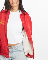 Vintage, 1978, Bridgeport, Fleece, Lined, Coaches, Jacket, The Real Deal, size medium, colour Red, newtown, sydney, australia, thrift store, opshop, preloved, secondhand, sustainable, retro, antique, 70s, 80s, 90s, 2000s, 00s, fashion, clothing, streetwear, trendy, garment, style, boutique, store, shop, archive, sale, cheap, best, top, Jackets