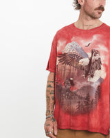 Vintage, Eagle, Wildlife, Tie, Dye, Tee, The Real Deal, size large, colour Red, newtown, sydney, australia, thrift store, opshop, preloved, secondhand, sustainable, retro, antique, 70s, 80s, 90s, 2000s, 00s, fashion, clothing, streetwear, trendy, garment, style, boutique, store, shop, archive, sale, cheap, best, top, T-Shirts