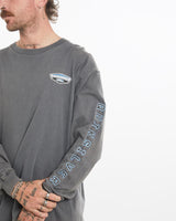 Vintage, 90s, Quiksilver, Long, Sleeve, Tee, The Real Deal, size large, colour Grey, newtown, sydney, australia, thrift store, opshop, preloved, secondhand, sustainable, retro, antique, 70s, 80s, 90s, 2000s, 00s, fashion, clothing, streetwear, trendy, garment, style, boutique, store, shop, archive, sale, cheap, best, top, T-Shirts