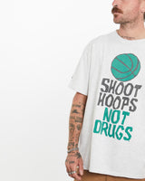 Vintage, 90s, Reebok, Above, The, Rim, Tee, The Real Deal, size large, colour White, newtown, sydney, australia, thrift store, opshop, preloved, secondhand, sustainable, retro, antique, 70s, 80s, 90s, 2000s, 00s, fashion, clothing, streetwear, trendy, garment, style, boutique, store, shop, archive, sale, cheap, best, top, T-Shirts