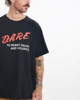 Vintage, D.A.R.E., Tee, The Real Deal, size large, colour Black, newtown, sydney, australia, thrift store, opshop, preloved, secondhand, sustainable, retro, antique, 70s, 80s, 90s, 2000s, 00s, fashion, clothing, streetwear, trendy, garment, style, boutique, store, shop, archive, sale, cheap, best, top, T-Shirts
