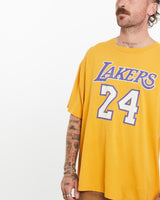 Vintage, NBA, Los, Angeles, Lakers, Kobe, Bryant', Tee, The Real Deal, size large, colour Yellow, newtown, sydney, australia, thrift store, opshop, preloved, secondhand, sustainable, retro, antique, 70s, 80s, 90s, 2000s, 00s, fashion, clothing, streetwear, trendy, garment, style, boutique, store, shop, archive, sale, cheap, best, top, T-Shirts