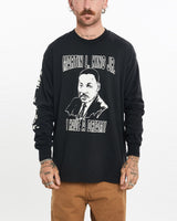 Vintage, Martin, Luther, King, Jr., Long, Sleeve, Tee, The Real Deal, size large, colour Black, newtown, sydney, australia, thrift store, opshop, preloved, secondhand, sustainable, retro, antique, 70s, 80s, 90s, 2000s, 00s, fashion, clothing, streetwear, trendy, garment, style, boutique, store, shop, archive, sale, cheap, best, top, T-Shirts