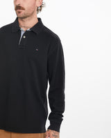 Vintage, Tommy, Hilfiger, Long, Sleeve, Polo, Shirt, The Real Deal, size large, colour Black, newtown, sydney, australia, thrift store, opshop, preloved, secondhand, sustainable, retro, antique, 70s, 80s, 90s, 2000s, 00s, fashion, clothing, streetwear, trendy, garment, style, boutique, store, shop, archive, sale, cheap, best, top, Shirts