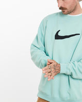 Vintage, Nike, Sweatshirt, The Real Deal, size large, colour Aqua, newtown, sydney, australia, thrift store, opshop, preloved, secondhand, sustainable, retro, antique, 70s, 80s, 90s, 2000s, 00s, fashion, clothing, streetwear, trendy, garment, style, boutique, store, shop, archive, sale, cheap, best, top, Sweats and hoodies